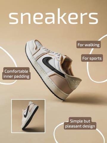 Beige And White Sneakers Product Infographic