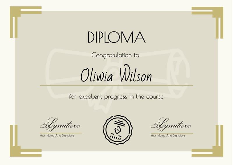 Gold Diploma Aesthetic Certificate
