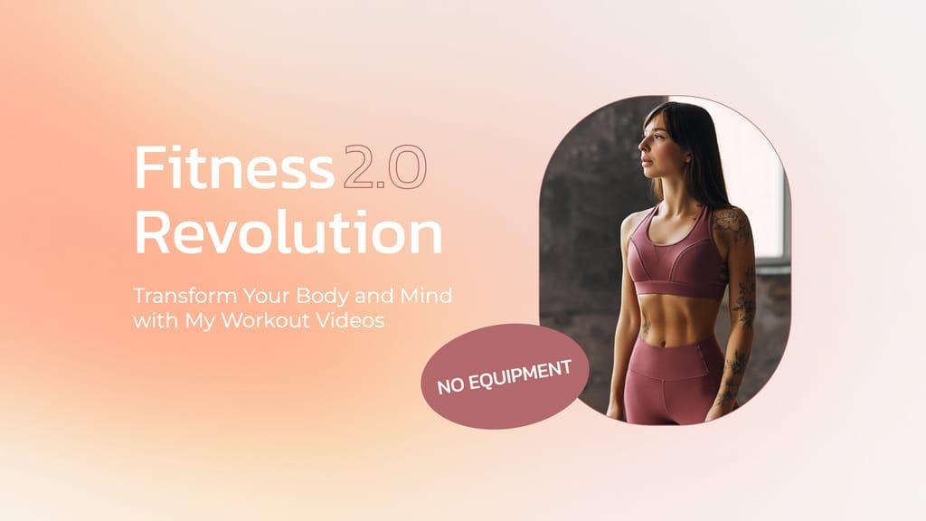 Beige Gradient Fitness Training Woman YouTube Cover