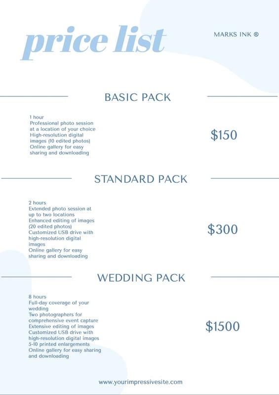 White Light Blue Abstract Photographer Price List