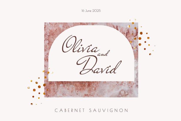 Rose Gold Frame Wedding Wine Label