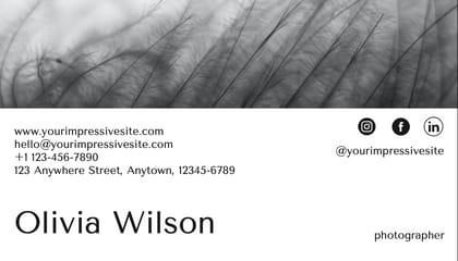Black And White Modern Photo Business Card