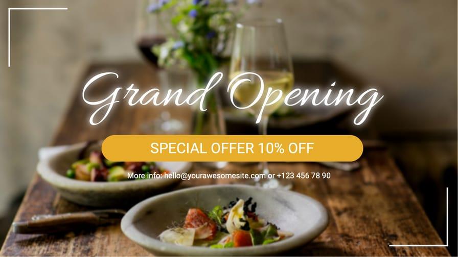 Promo Cafe Grand Opening Banner