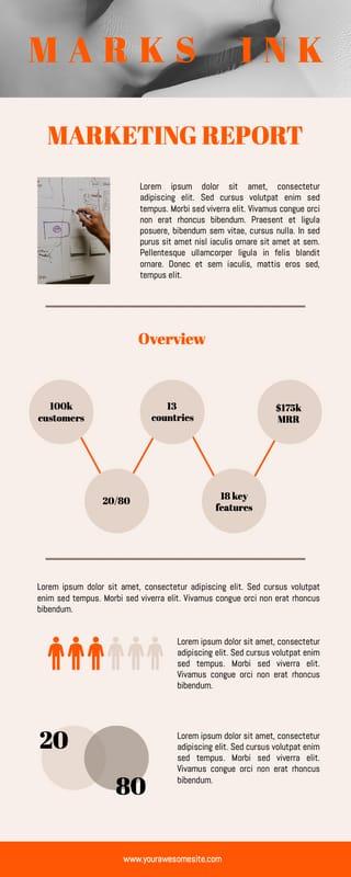Beige And Orange Marketing Report Minimal Infographic