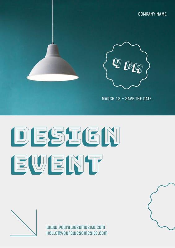 Design Event Green Lamp Advertising Business Flyer