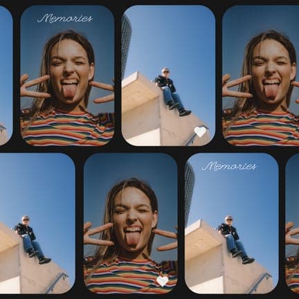 Blue Black Photo Collage Like Instagram Post