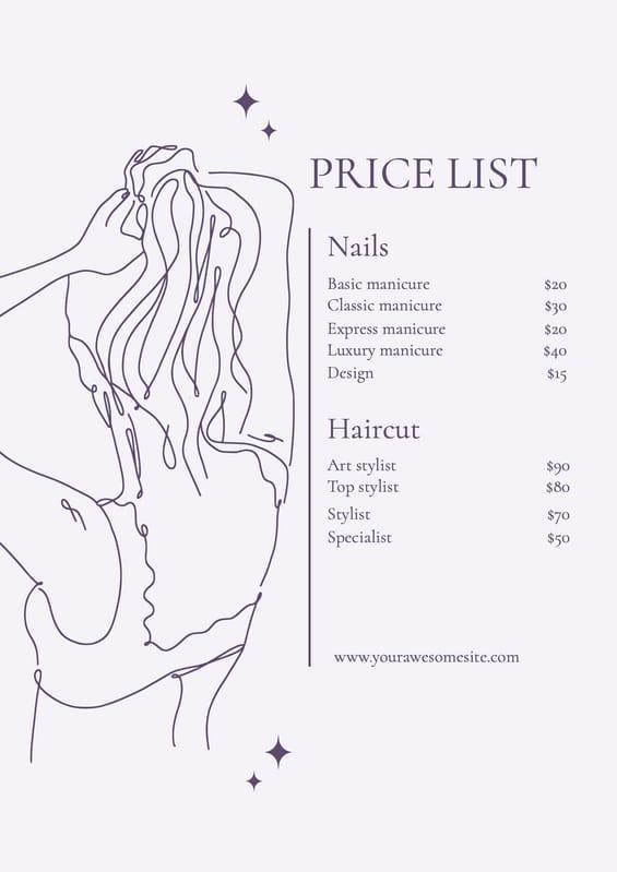 Light Purple Nail Art Price List