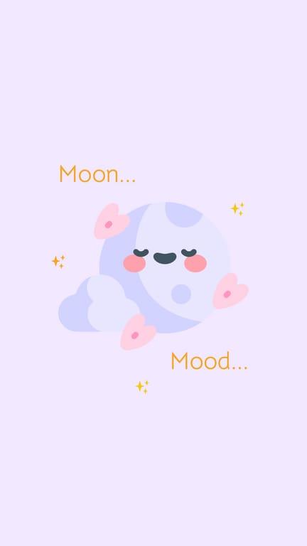 Moon Mood Pastel Illustration Phone Wallpaper