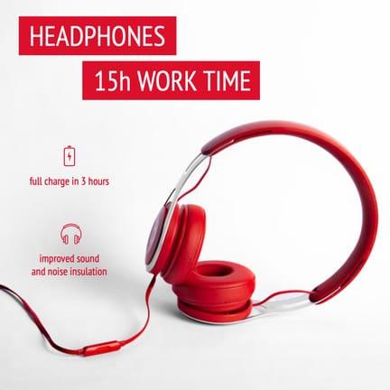 White And Red Headphones Product Image