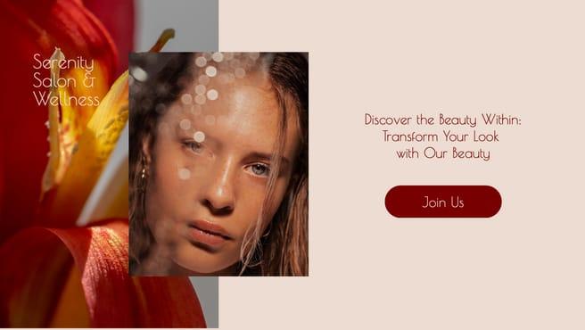 Beige And Red Beauty Salon Facebook Cover