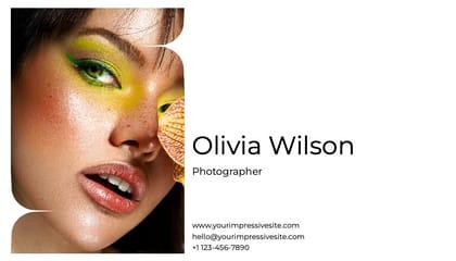 White And Photo Minimalism Photographer Business Card