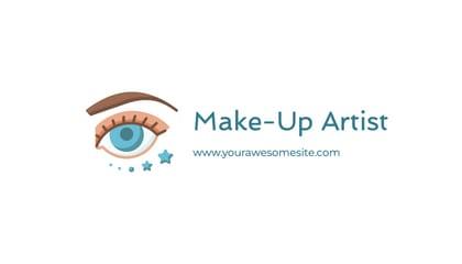 MakeUp Artist Light Blue Business Card