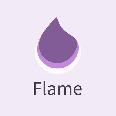 Purple Logo Drop Flame