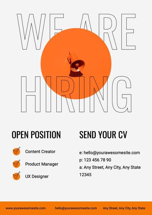 Beige And Orange Modern Job Vacancy Business Announcement