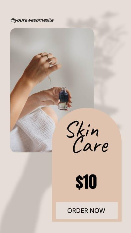 Beige Skin Care Beauty Facebook Stories Ads