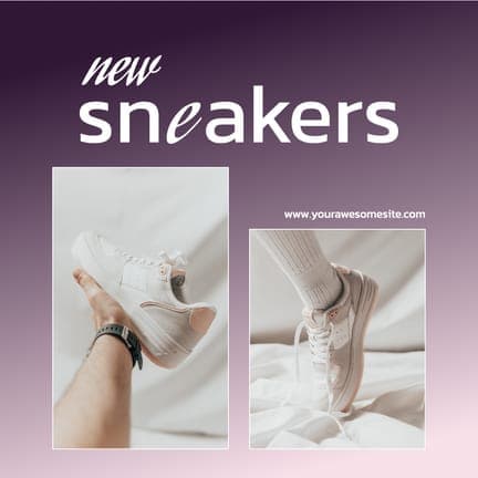 Pink Purple Gradient New Shoes Instagram Post