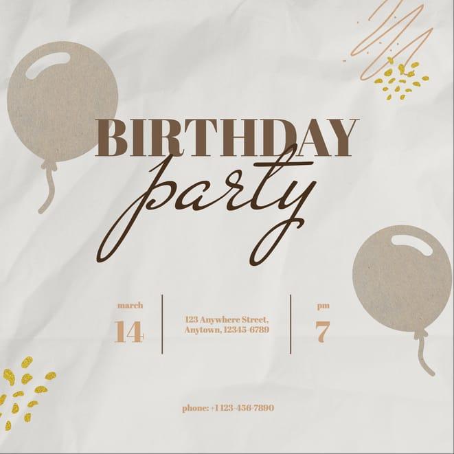 Old Paper Abstract Birthday Invitation