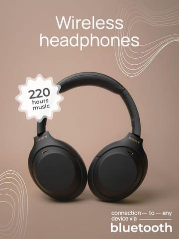Beige And White Headphones Product Infographic