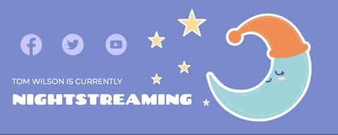 Pastel Illustration Night Streaming Twitch Banner