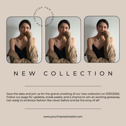 Beige Photo Collage New Collection Instagram Post