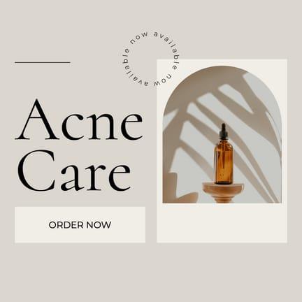 Beige Aesthetic Acne Care Products Instagram Post