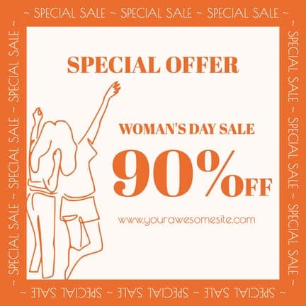 Orange Spesial Sale Woman's Day Instagram Post