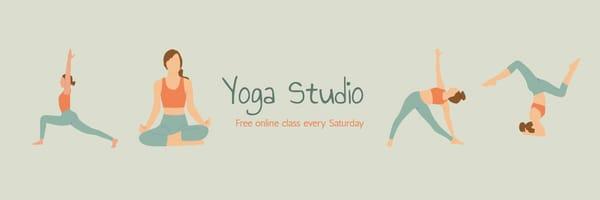 Simple Illustration Yoga Studio Pastel Twitter Header