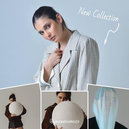 Blue New Collection Photo Collage Instagram Post
