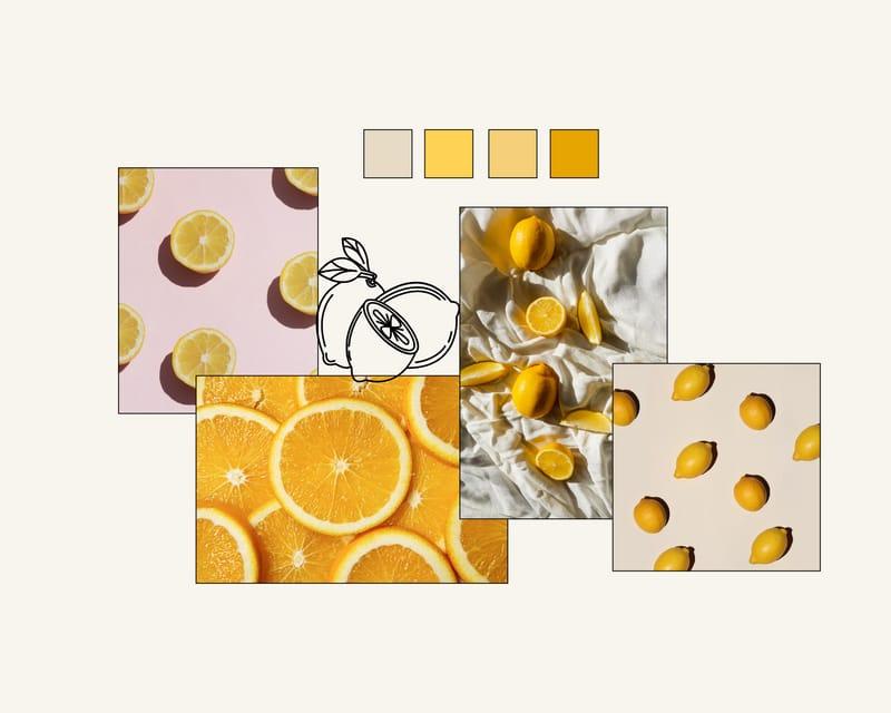 Lemon Color Palette Photo Collage