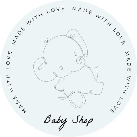 Light Blue Child Elephant Illustration Stickers