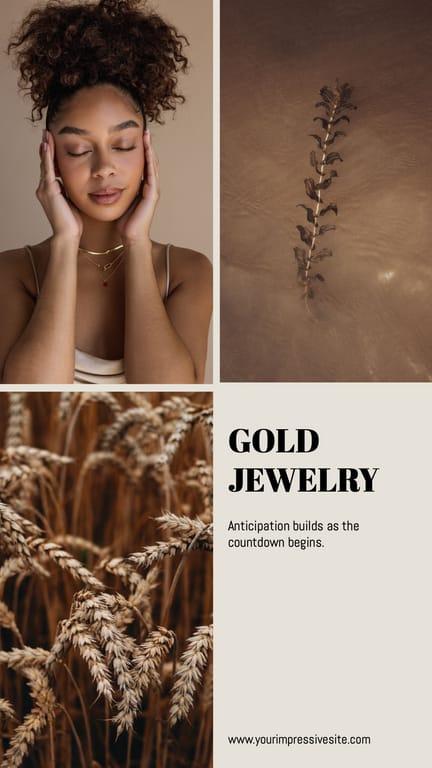 Brown Gold Jewelry Promo Sale Instagram Stories