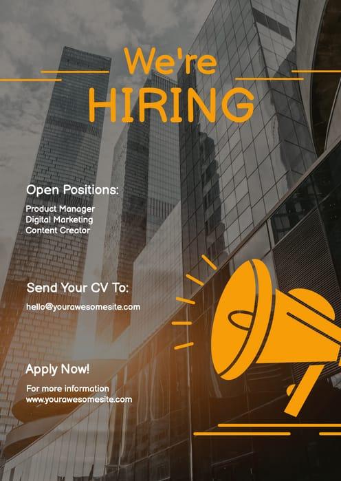 Black And Orange Job Vacancy Announcement