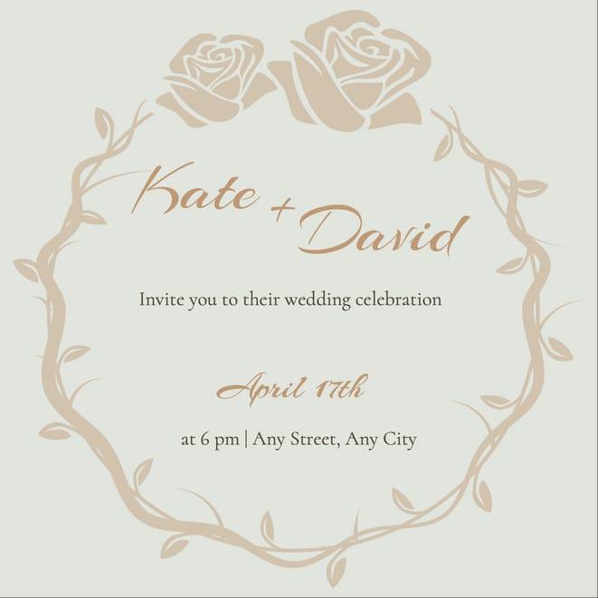 Pastel Frame Wedding Invitation (Square)