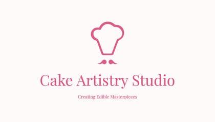 Pink Simple Cake Bakery Business Card