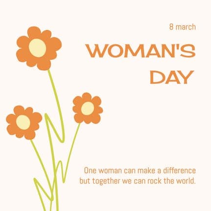 Beige Orange Flower Woman's Day Instagram Post
