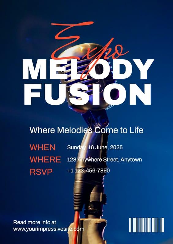 Blue Simple Melody Expo Event Flyer