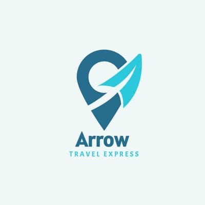 Blue Paper plane Travel express Travel logo