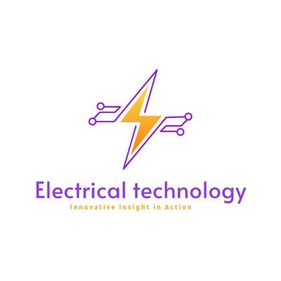 Orange Electrical Lightning Current Tech Logo