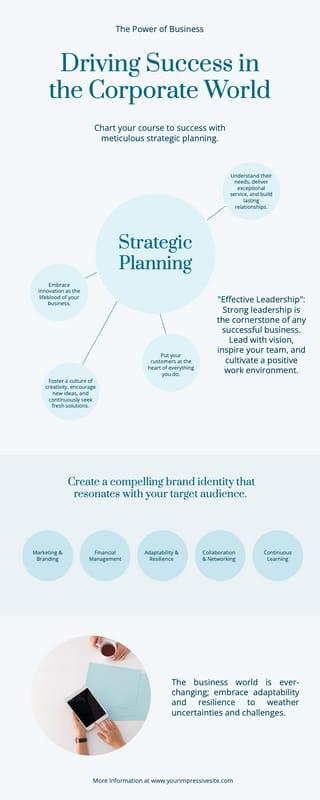 Light Blue Business Tips Graph Infographic