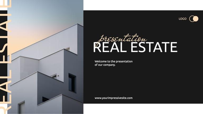 White and Black Real Estate Company Profile Business Presentation