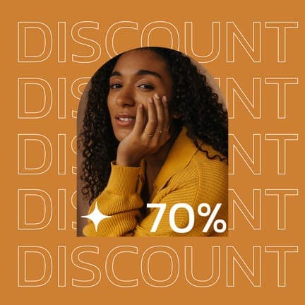 Orange Discount Sale Modern Instagram Post
