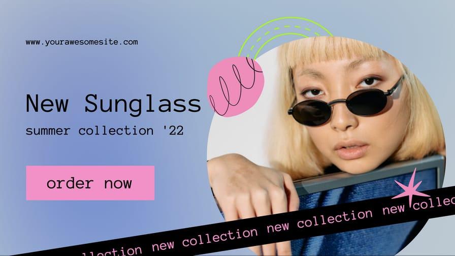 New Sunglass Collection Modern Web Banner