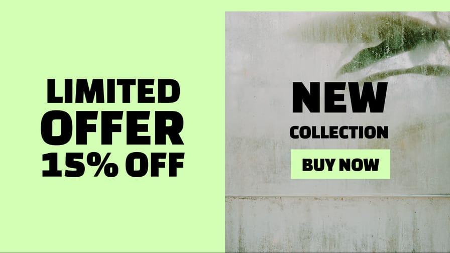 Neon Green New Collection Botanical Web Banner