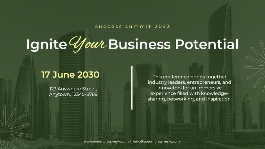 Green Promo Event Minimalistic Business Summit Banner
