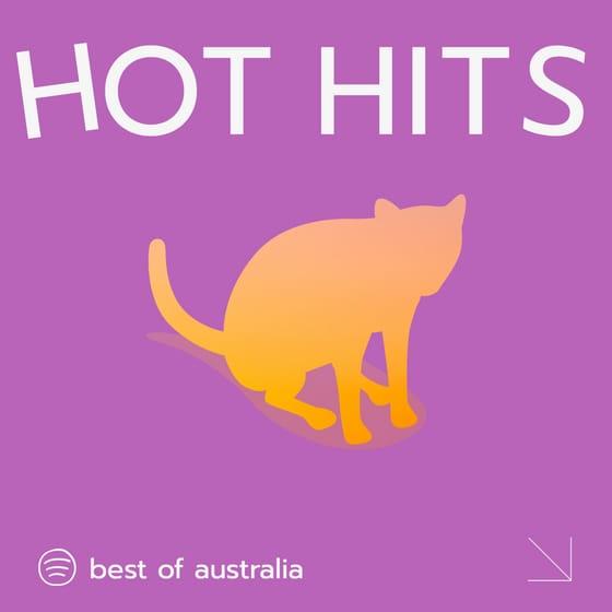 Purple Gradient Cat Illustration Hot Hit Album Cover