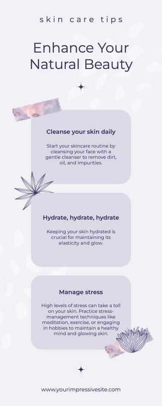 Purple Elegant Skin Care Routine Business Infographic