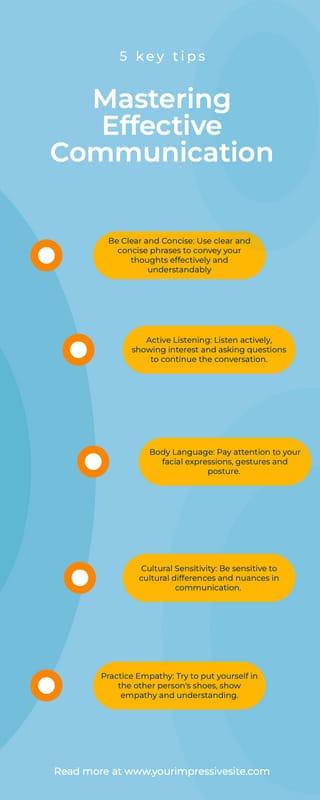 Light Blue Checklist Key Communication Tips Business Education Infographic
