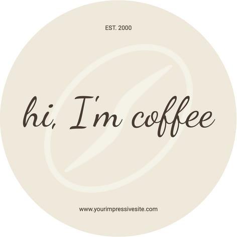 Beige Coffee Shop Minimalism Sticker
