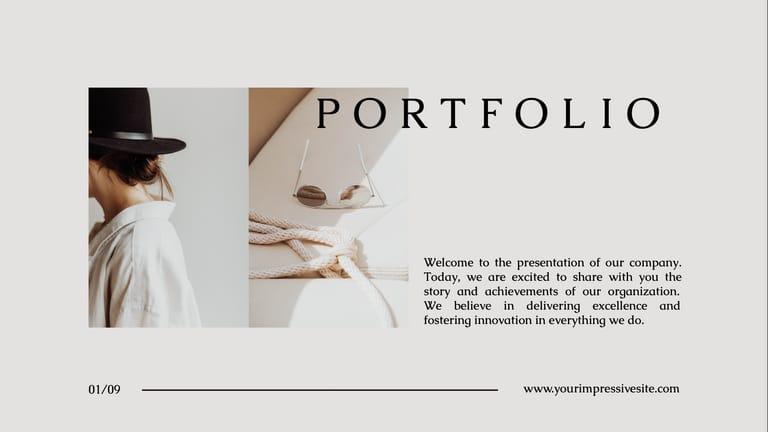 Gray Aesthetic Elegant Minimalistic Portfolio Presentation
