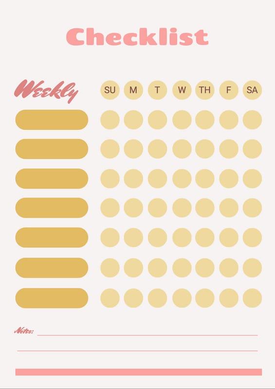 Beige And Pink Abstract Checklist